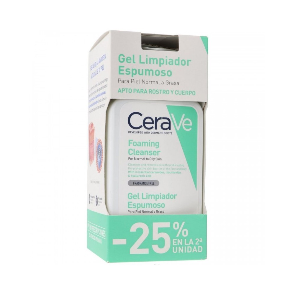 DUPLO GEL LIMPIADOR ESPUMOSO 473ML CERAVE