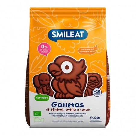 Smileat Galletas de Espelta, Avena y Cacao 220 gr