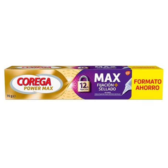 Corega Max Fijación+Sellado Sin Sabor 70gr